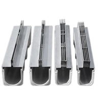 Grille de drainage linéaire extérieure moderne en acier inoxydable 304/201 pour eaux pluviales, grille de tranchée, couvercle d'arc dissimulé, antistatique