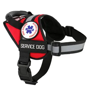 Service Dog Harness Vest Reflective No Pull Guide Pet Vest Comfortable Service Dog In Training Vest Mesh Design