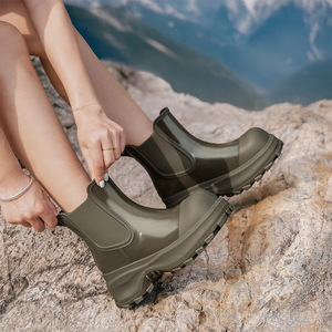 Professional Manufacture Waterproof Winter Autumn <b>Ankle</b> & <b>Bootie</b> Thick Soled PVC Rain Shoes Durable Design - Product Image 3