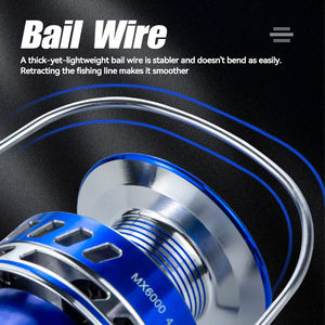Carretilha de Pesca para Água Salgada Big Game, Totalmente Metálica, 7 Rolamentos, Relação de Transmissão 5.5:1, <span class=keywords><strong>Drag</strong></span> Máximo de 40kg, Carretilha de Pesca Giratória para Atum, 4000-10000 - Product Image 5