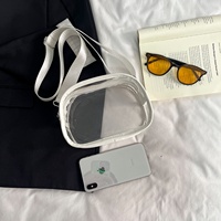 Sac bandoulière transparent minimaliste pas cher 2026 en PVC avec fermeture éclair, approuvé pour les stades, idéal pour les filles, concerts et jours de match