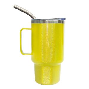 Vaso de chupito de acero inoxidable de 3 oz con asa, diseño arcoíris brillante, en blanco para sublimación, ideal para tequila, vodka, cócteles y recuerdos de fiesta. - Product Image 3