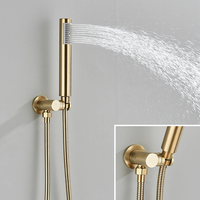 Robinet de douche encastré en laiton doré brossé, pommeau de douche pluie 8-16 pouces, mitigeur mural, certifié CE, personnalisable, vente en gros