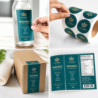 Étiquettes adhésives cosmétiques brillantes, imperméables, imprimées en rouleau, autocollants pour bouteilles, emballages, logo, vinyle, étiquette privée, autocollant personnalisé