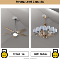 Kit de montage et support pour ventilateur de plafond en plastique avec boîte pour plafonds cathédrale, angles 80, installation facile, garantie 1 an - 1 paquet