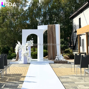 ชุดฉากหลังอะคริลิคสีขาวทรงสี่เหลี่ยมโค้งสำหรับงานแต่งงาน LEDA Modern Professional Classic Party Event Supplies - Product Image 4