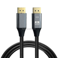 Câble DP 1.4 plaqué or mâle-mâle avec gaine en PVC 8K60Hz 4K120Hz, cordon haute vitesse 1-5m pour moniteur PC Macbook Gaming Noir