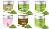 Poudre de Thé Matcha Vert de Qualité Cérémoniale Marque Privée OEM Boîte en Métal Matcha 30g 3A-6A Matcha Aromatisé Fraise