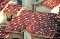Tuile de toiture BMC durable, alternative aux tuiles en terre cuite, pour la construction de pagodes, temples, bâtiments anciens et antiques, et les toitures de restaurants dans les quartiers chinois et les centres commerciaux d'Asie