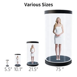 Màn hình hiển thị hologram <span class=keywords><strong>3D</strong></span> tương tác AI hình trụ trong suốt, kích thước 5.5, 10.1, 21.5, 75 inch, trình chiếu hologram kỹ thuật số <span class=keywords><strong>3D</strong></span> - Product Image 2