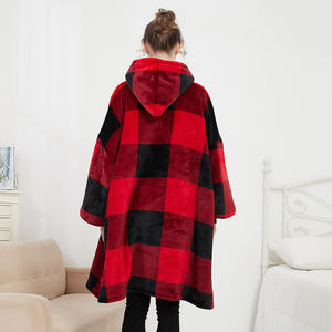 Factory Custom Oversized Christmas Wearable <strong>Cosy</strong> Giant Sherpa Big <strong>Hoodie</strong> <strong>Blanket</strong> Sweatshirts Adult Hooded <strong>Blanket</strong> With Sleeves - Product Image 3