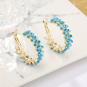 Pendientes de Espiga de Trigo con Incrustaciones de Diamantes de Imitación, Pendientes de Diseño Original, Exagerados y de Alta Gama, Simples y Elegantes - Product Image 4