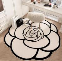 Tapis rond moderne en fleurs de camélia, fait à la machine, sur mesure, pour salon et chambre à coucher – Grande Vente