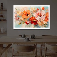 Impression sur toile de fleurs abstraites, art décoratif avec cadre, impression UV, encre écologique, pour salon, chambre à coucher, maison