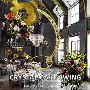 Rocan Lustre suspendu amovible en fer forgé avec cristaux et support en fer pour décoration de gâteau de mariage - Product Image 2