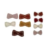 Fabricant en gros Chine, accessoires de vêtements et de cheveux personnalisables, patchs en tissu à nœud papillon, design tricoté mignon, échantillon en 7 jours