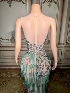 Novance Y4998カスタム服のメーカー見通すイブニングドレスエレガントなウェディングビーズクリスタルプロムガウン発光 - Product Image 5