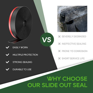 Joint d'étanchéité noir pour coulisseau de camping-car de 40 pieds avec ruban adhésif puissant, en matériau TPE, étanche, remplacement pour camping-cars et caravanes, forme en I - Product Image 6