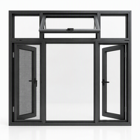 Fenêtre à battant et à bascule série 120, aluminium à rupture de pont thermique, double vitrage, verrouillage multipoints, fenêtre moderne pour maison