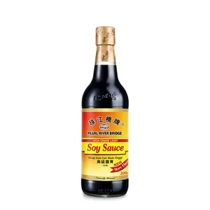 Factory Price Hot Sale OEM Naturally Brewed Tasty Condiment Pearl River Bridge 500ml Glass Bottle PRB High Grade Light Soy Sauce
