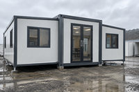 Supermarché modulaire préfabriqué extensible à double aile, conteneur pliant en panneaux sandwich, construction en acier, 20 pieds