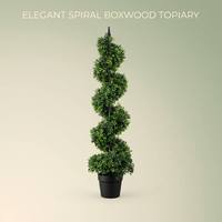 120cm Künstlicher Spiral-Topiary-Baum mit Milan-Blättern, Kunstpflanze für Innen- und Außendekoration