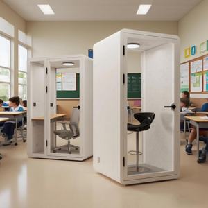 Cabina móvil <span class=keywords><strong>de</strong></span> vidrio individual insonorizada prefabricada para interiores <span class=keywords><strong>de</strong></span> Jardín <span class=keywords><strong>de</strong></span> trabajo <span class=keywords><strong>de</strong></span> hotel con privacidad - Product Image 1