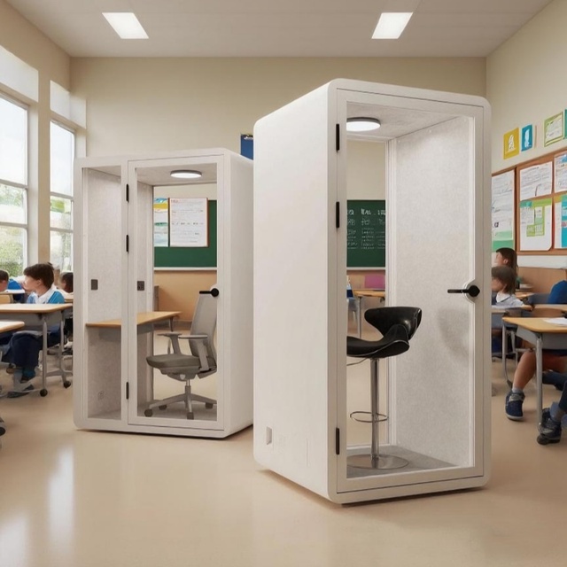 Movable Privacy Hotel Work Garden Indoor Prefab Soundproof Single Glass Phone Booth