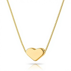 Collar Gargantilla con Colgante de Corazón Delicado para Mujer, Chapado en Oro/Plata de 14K, Cadena de Latón, Regalos Románticos - Product Image 1