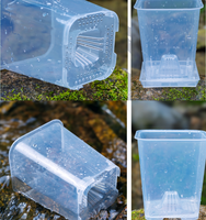 Nouveaux pots carrés transparents pour orchidées Dendrobium avec trous de drainage, bassin de contrôle des racines, en plastique écologique, pour la croissance, jardin intérieur et extérieur