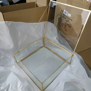 Винтажная прямоугольная стеклянная шкатулка для ювелирных изделий, стеклянная шкатулка для теней, рамка для ювелирных изделий, дисплея и организации браслетов