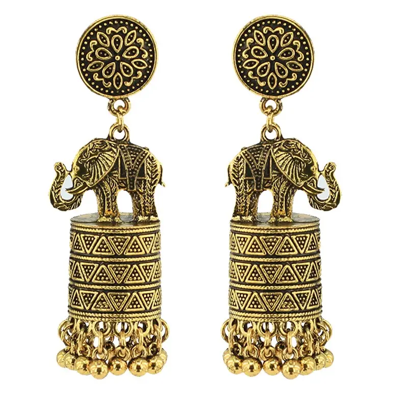 Таиланд Индия ретро серьги модные в стиле меньшинства Серебряный слон кисточки серьги оптом дворцовые ювелирные изделия элегантные