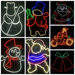 Luces LED de Navidad con Marco de Acero, Impermeables para Exteriores, Motivo Navideño de 120*24cm (47*9.44 Pulgadas), Decoración Festiva, Figuras de Neón - Product Image 5