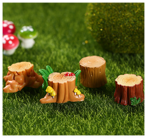 Decorazioni in Resina per Casa delle Bambole, Tronco d'Albero Dipinto a Mano con Succulente e Muschio, Miniature Artistiche Fai-da-Te, Ornamenti e Decorazioni Fatate - Product Image 4