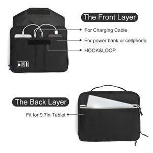 Sac de rangement pour câbles personnalisé, résistant à l'eau, avec double compartiment pour câbles, chargeurs, batterie externe, étui pour tablette uniquement - Product Image 4