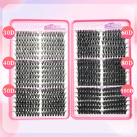 Extensions de cils en grappe ultra douces, 3 types de densités mixtes, pour pose DIY, cils segmentés, volume, fibres légères, vente en gros