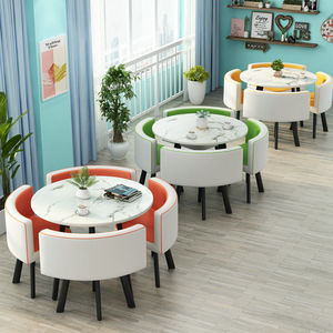 Factory Wholesale Restaurant Furniture Set Metal Dining <strong>Table</strong> and Chairs Coffee Shop Combination Furniture <strong>Table</strong> and Chairs - Product Image 1