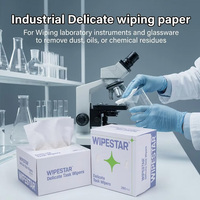 WIPESTAR Delicate Task Wipers 100% Wood Pulp 1 Ply 280 Sheets Industrial Wiping Paper for Medical & Pharmaceutical R&D Cleaning
