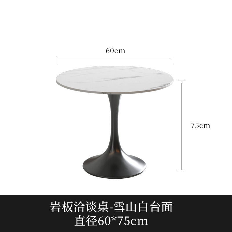 Mesa redonda Tulip, negra, 60*75 cm