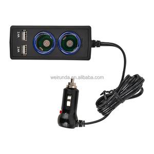 Puerto 2USB de alta calidad, Cable de 1,2 M, cargador de coche, carga rápida, control de voltaje manos libres para enchufe de encendedor de cigarrillos de 12-24V - Product Image 6