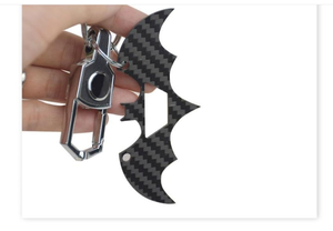 Llavero personalizado de moda con patrón de murciélago de fibra de carbono real con logotipo personalizado - Product Image 2