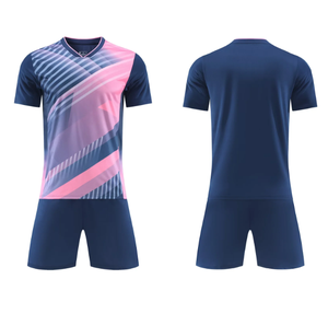 شحن مجاني لقمصان كرة القدم الشتوية وأطقم كرة القدم المخصصة مع طباعة الشعار وياقة عالية وأكمام قصيرة مصنوعة من البوليستر/القطن القابل للتنفس - Product Image 2