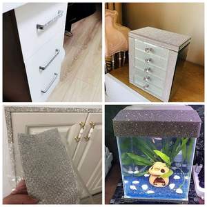 Yantuo 24x40 cm Self-Adhesive <strong>Crystal</strong> <strong>Rhinestone</strong> Stickers Sheets 2mm Glass Diamond Mesh <strong>Fabric</strong> for Crafts &amp; Decoration - Product Image 6