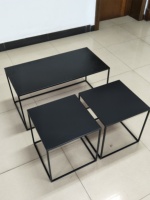 Ensemble de tables d'appoint 3 pièces en métal pour l'extérieur Ensemble de tables basses de loisirs