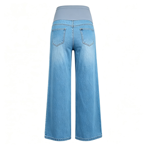 Jeans de maternité modernes pour femmes, coupe large, extensibles, en denim, style décontracté pour tous les jours - Product Image 4
