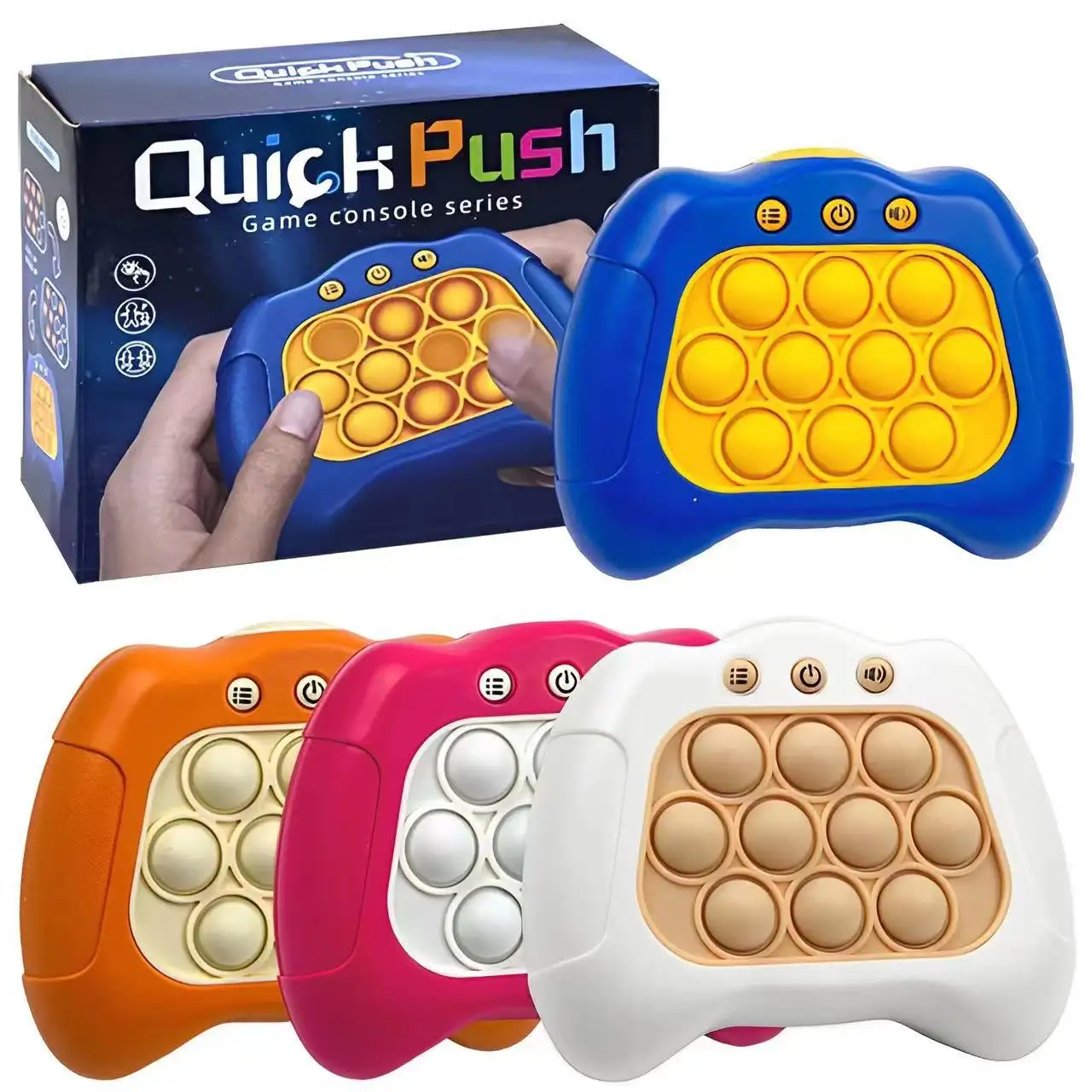 Children Press It Game Fidget Toys Sensory Quick Push Handle Game Squeeze Relieve Stress Montessori Toy For Kid Gifts
