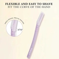 PANSLY Ensemble de 3 rasoirs à sourcils, lame en acier inoxydable, manche en ABS, outil de façonnage précis des sourcils, vente en gros