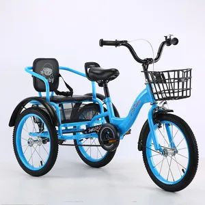 Triciclo per Bambini 16\"/18\" Nuovo Design con Doppio Sedile, Bicicletta a 3 Ruote per Bambini dai 2 ai 5 Anni, Auto Giocattolo per Bambini - Product Image 1