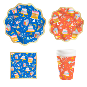 DAMAI Juego de Vajilla Desechable de Papel con Temática de Pastel de Cumpleaños Personalizado y Decoración de Mesa para Fiesta de Cumpleaños Infantil - Product Image 5