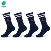 Chaussettes personnalisées avec logo directement de l'usine, chaussettes de sport en coton blanc côtelé, norme OEKO-TEX